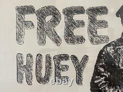 RARE Vintage BLACK PANTHER African American FREE HUEY Poster, MOSLEY 1969