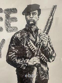 RARE Vintage BLACK PANTHER African American FREE HUEY Poster, MOSLEY 1969