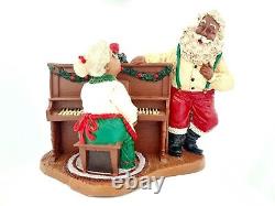 Rare Figurine African American Santa Singing near Piano Bee Jay's Bag 6.25