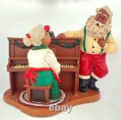 Rare Figurine African American Santa Singing near Piano Bee Jay's Bag 6.25