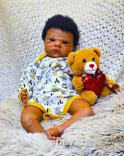 Reborn baby boy James aa black doll ethnic Ready to ship