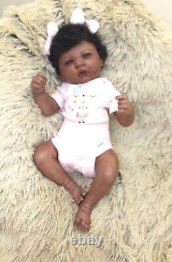 Reborn baby girl doll JENNIE ethnic AA BLACK BIRACIAL ready to ship