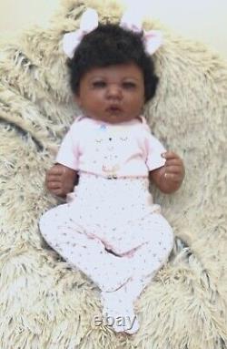 Reborn baby girl doll JENNIE ethnic AA BLACK BIRACIAL ready to ship