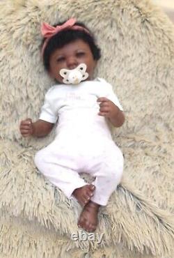 Reborn baby girl doll JENNIE ethnic AA BLACK BIRACIAL ready to ship