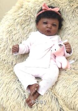 Reborn baby girl doll JENNIE ethnic AA BLACK BIRACIAL ready to ship