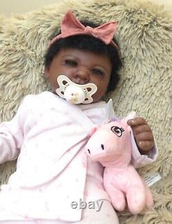 Reborn baby girl doll JENNIE ethnic AA BLACK BIRACIAL ready to ship