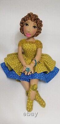 Red Head Nevaeh African? American handmade ooak cloth doll