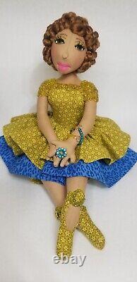 Red Head Nevaeh African? American handmade ooak cloth doll
