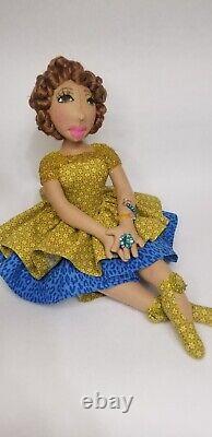 Red Head Nevaeh African? American handmade ooak cloth doll