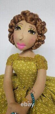 Red Head Nevaeh African? American handmade ooak cloth doll