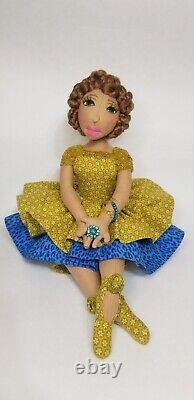 Red Head Nevaeh African? American handmade ooak cloth doll