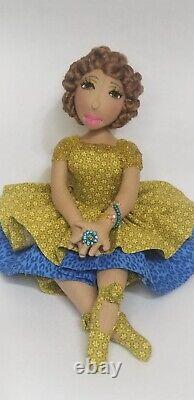 Red Head Nevaeh African? American handmade ooak cloth doll