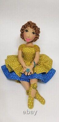 Red Head Nevaeh African? American handmade ooak cloth doll