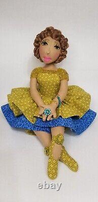 Red Head Nevaeh African? American handmade ooak cloth doll