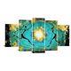 Rnnjoile African American Art Wall Decor Teal Tribal Ethnic Canvas Painting W