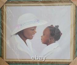 Ruby Carter Mother & Daughter African American Giclee On Canvas Painting Kw13