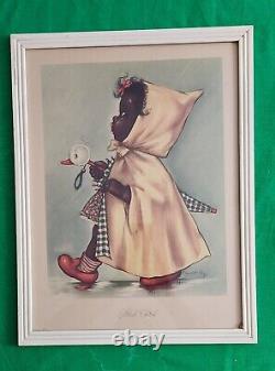 Signed Lithograph Prints African American Folk Art Set of Two Excellent