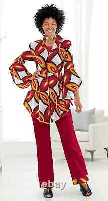 Size 14 Ashro Red Gold Ethnic African American Pride Lashana 3 Piece Wardrober