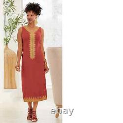 Size 1X PLUS Ashro Ethnic African American Pride Shalwah Majestic Dress Chili