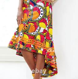 Size 8 Ashro Ethnic African American Pride Kadri High Low Print Jacket Dress