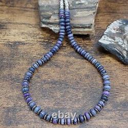 South African SUGILITE Navajo Bench Saucer Pearl Bead Necklace Sterling