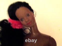 Sunsational Malibu black Christie Mattel Barbie Doll 1981 7745 Nude`80s new nose