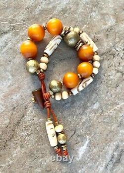 Tribal Boho African Copal Amber Bracelet