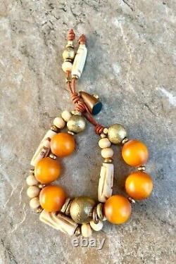 Tribal Boho African Copal Amber Bracelet
