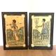 Two Batik Framed African Or Latin American Ethnographic On Canvas 18x12