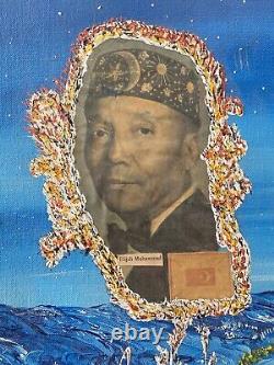 Unusual Vintage African American OUTSIDER Nation of Islam Elijah Painting'72