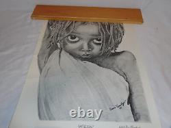 VINTAGE African American Girl Drawing Poster Print USAWA 1975 Our Future