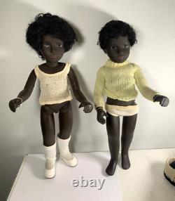 VTG SASHA CALEB & CORA BLACK BOY GIRL PAIR 16 DOLL TRENDON ENGLAND With TAGS