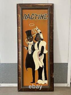 Vintage African American Black Jazz RAGTIME Music Fashion Oil Painting, BERE