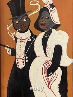 Vintage African American Black Jazz RAGTIME Music Fashion Oil Painting, BERE