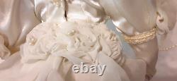 Vintage African American Doll, Porcelain, Wedding Dress Veil Train and Stand