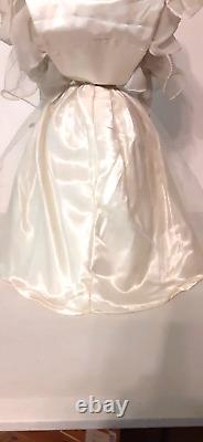 Vintage African American Doll, Porcelain, Wedding Dress Veil Train and Stand