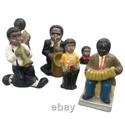 Vintage Hand Painted African American Jazz Band Set of (6)