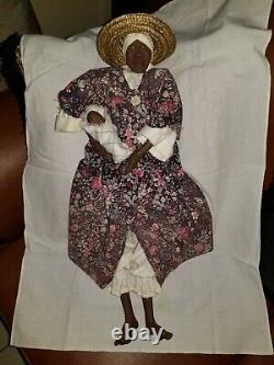Vintage Karen African American Daddy's Long Legs Doll Nettie Holding A Baby