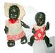 Vintage Lot Of 2 Black Ethnic Baby Dolls -composition -marked