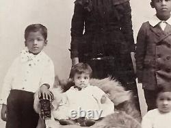 XXX RARE Photo 6 African Americans KIDS & Baby From Pittsburgh PA FANCY BACK