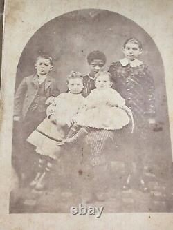 Young African Nanny & 4 Children 1800s Cabinet Card Photo Rare Geo. S. Aldhizer