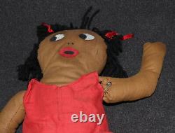 Afro American Black Stuffed Rag Dolls Lot Des Années 1960