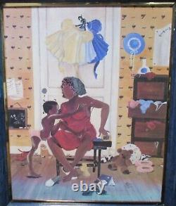 Annie Lee, une peinture Giclée sur toile représentant une mère et son enfant afro-américains, datant de 1988.