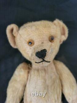 Antique Ideal 9 1/2 Mohair Teddy Bear Avec Des Yeux En Verre