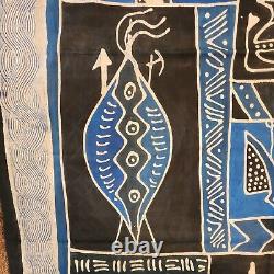 Art textile africain Grand VTG Résistance Teinture Tapisserie Murale en Tissu Original Zimbabwe