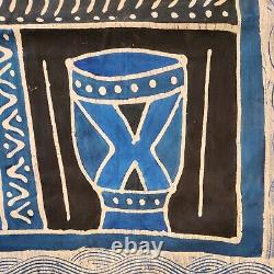 Art textile africain Grand VTG Résistance Teinture Tapisserie Murale en Tissu Original Zimbabwe