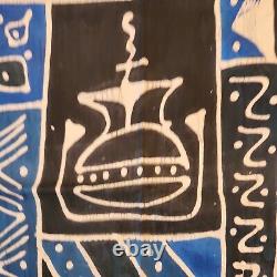 Art textile africain Grand VTG Résistance Teinture Tapisserie Murale en Tissu Original Zimbabwe