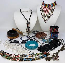 Artist Vintage Lot De Bijoux Déguisement Ethnique Afrique Native Américaine