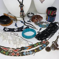 Artist Vintage Lot De Bijoux Déguisement Ethnique Afrique Native Américaine