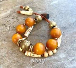 Bracelet africain bohème tribal en ambre de copal